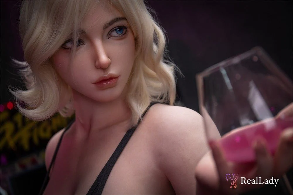 170cm (5ft7") Short Blonde Hair Bar Girl Silicone Doll - Hershey Anime - Image 3